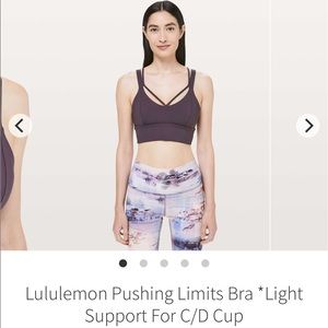 Lululemon Pushing Limits Bra C/D cups in Cyber